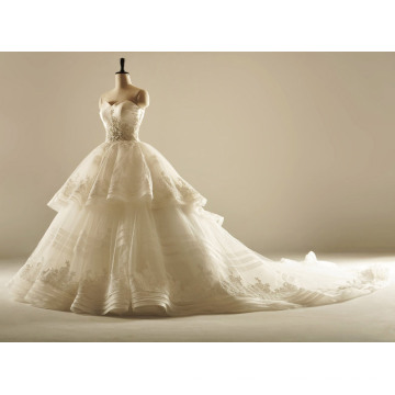 A Line Stripes High Quality Wedding Dress